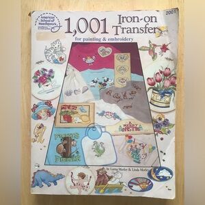 Vintage 1001 Iron-on Transfers for painting & Embroidery work book 1991